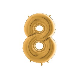 PALLONE MYLAR CM 102 NUMERO 8 ORO