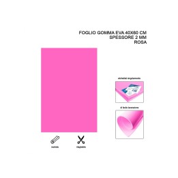 FOGLIO GOMMA EVA 40X60CM 2MM ROSA