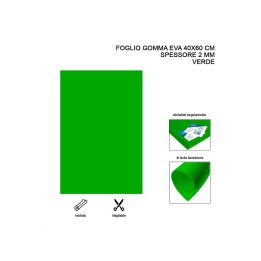 FOGLIO GOMMA EVA 40X60CM 2MM VERDE