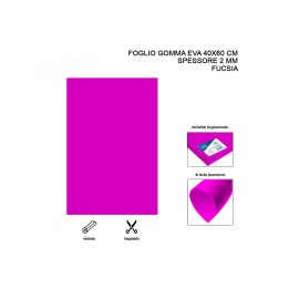 FOGLIO GOMMA EVA 40X60CM 2MM FUCSIA