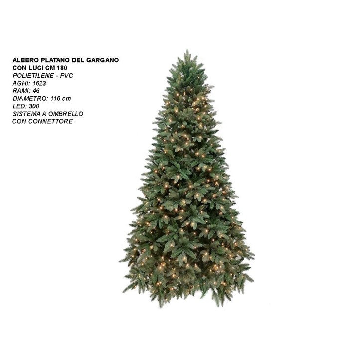 ALBERO PLATANO DEL GARG. CON LUCI 180CM