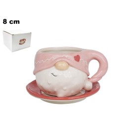 TAZZA CON PIATTINO GNOMO DECO. NATALIZIO