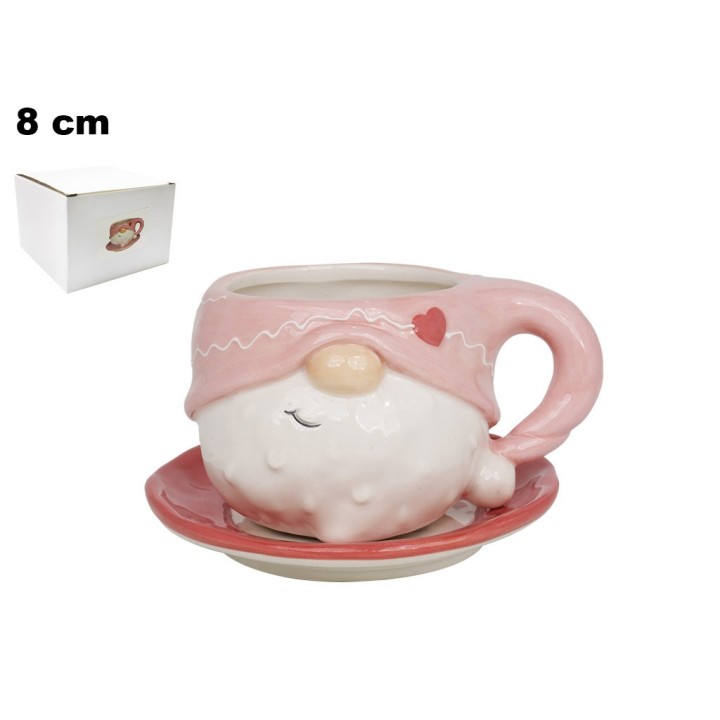 TAZZA CON PIATTINO GNOMO DECO. NATALIZIO