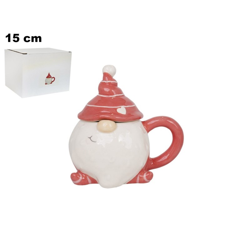 TAZZA CON COPERCHIO GNOMO DECO. NATALIZI