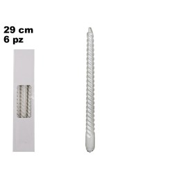 CANDELA TORCIGLIONE BIANCA 29 CM 6 PEZZI