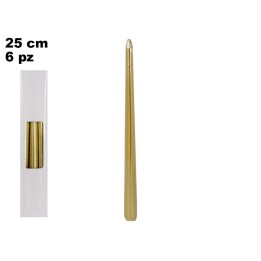 CANDELA DORATA METALLIZZATA 25 CM 6 PCS
