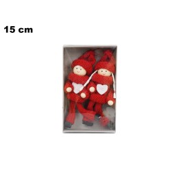 BAMBOLA ROSSA 15 CM - CONFEZIONE 2 PZ