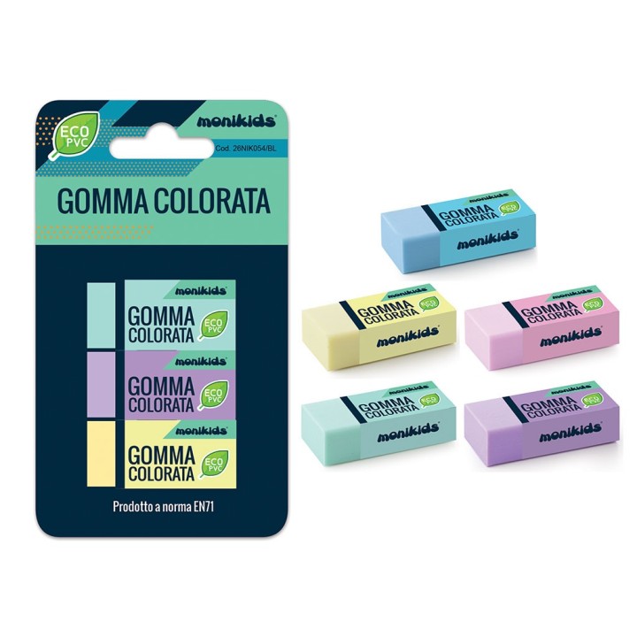 GOMMA ECO-PVC 3PZ COL. ASS. 26NIK054/BL