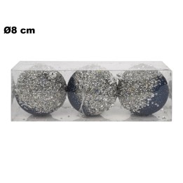 SET 3 SFERE BLU IN PVC 8 CM