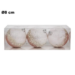 SET 3 SFERE ROSA IN PVC 8 CM
