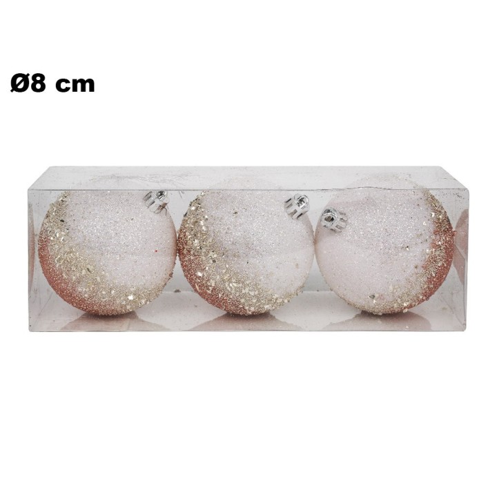 SET 3 SFERE ROSA IN PVC 8 CM