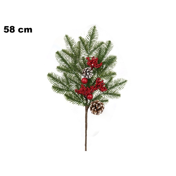 RAMO NATALIZIO CON FIORE 58CM