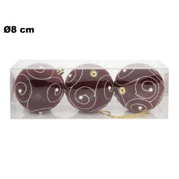 SET 3 SFERE ROSSO IN PVC 8 CM