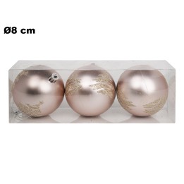 SET 3 SFERE ROSA IN PVC 8 CM