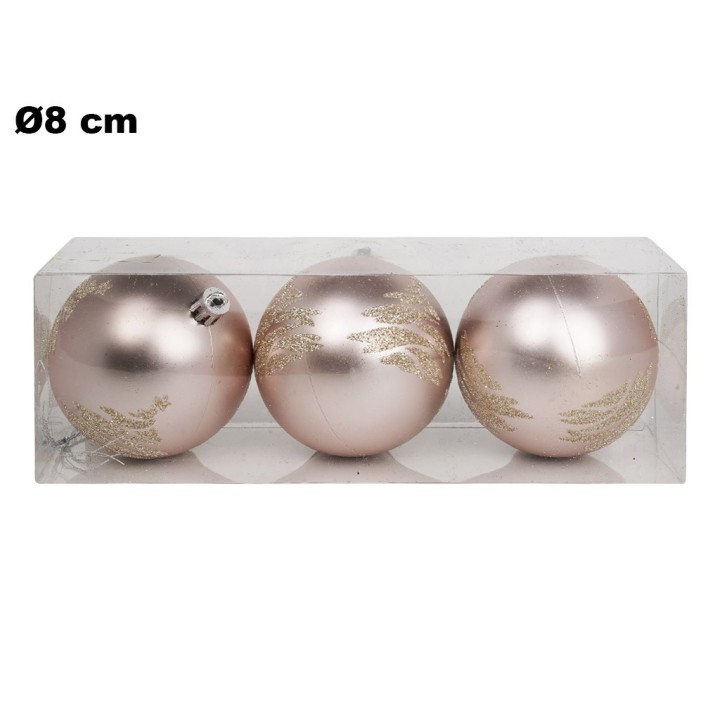 SET 3 SFERE ROSA IN PVC 8 CM