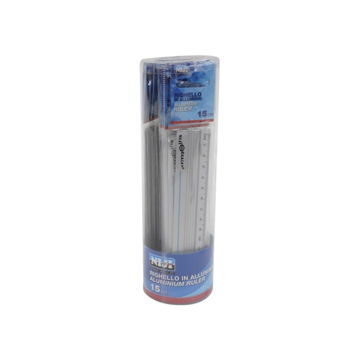 RIGHELLO ALLUMINIO 15 CM BARATTOLO 24 PZ