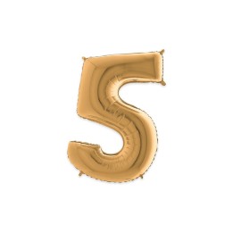 PALLONE MYLAR CM 102 NUMERO 5 ORO