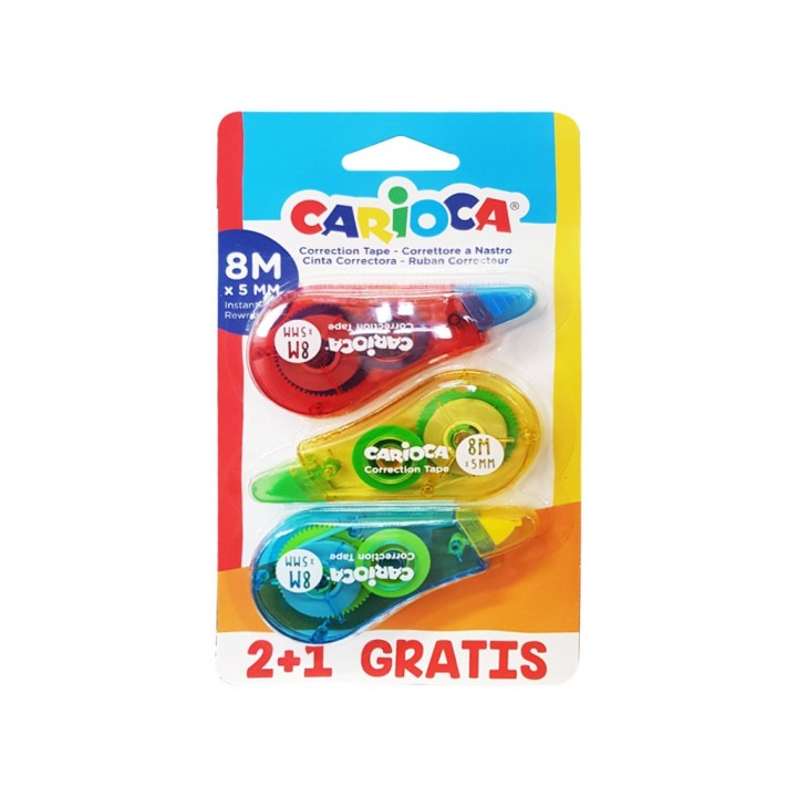 CARIOCA BLISTER 3 CORRETTORI TAPE 42089