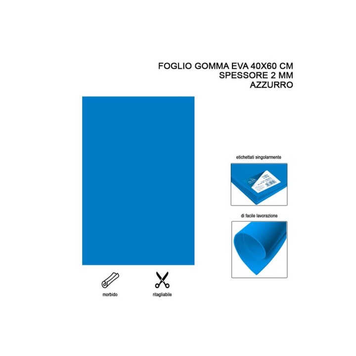 FOGLIO GOMMA EVA 40X60 AZZURRO