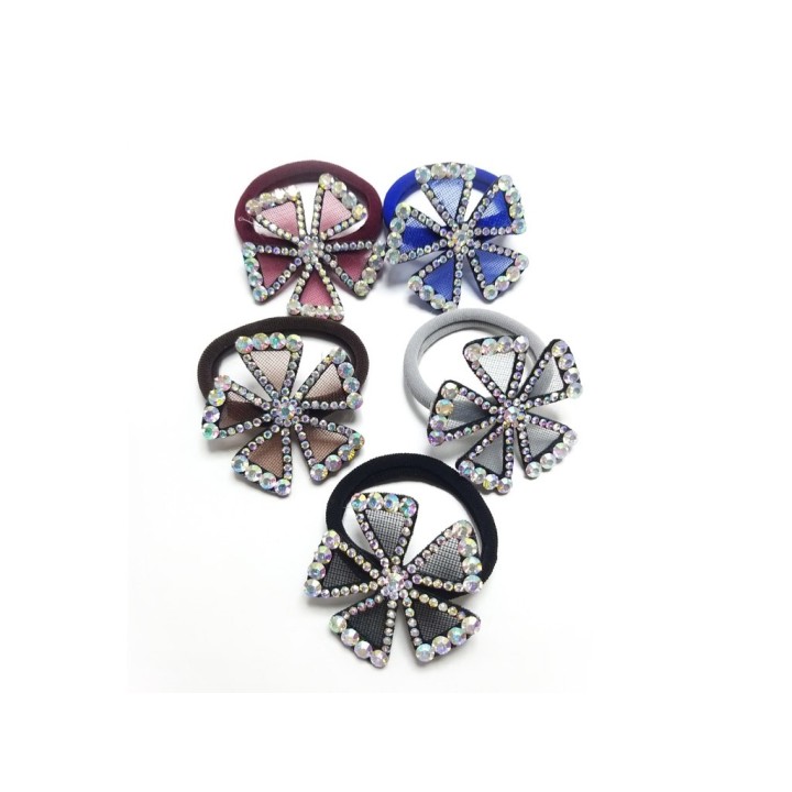 CERCHIETTO FIOCCO CRINO E STRASS DA-265