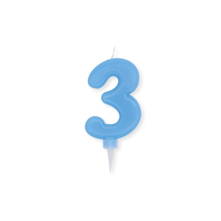 NUM. 3 DI CERA PLUMP CELESTE CM.10