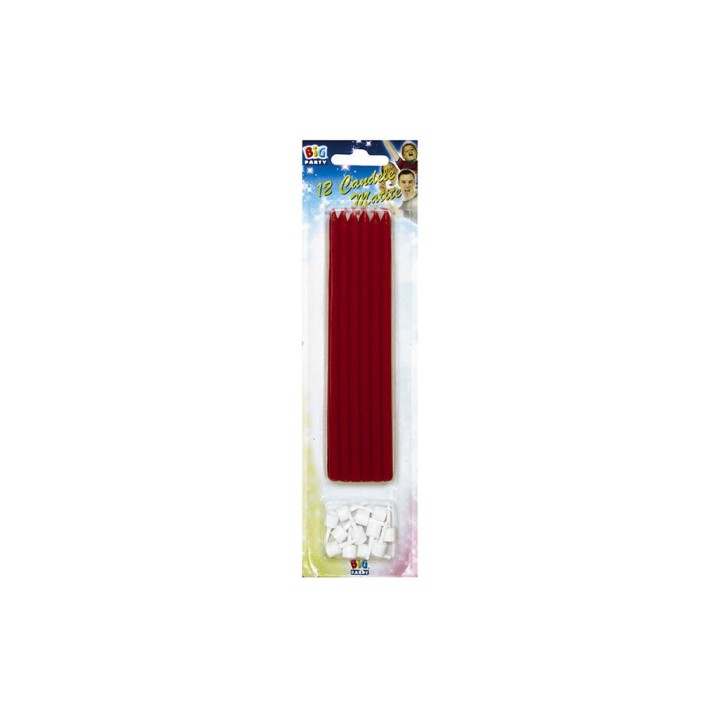 12 CANDELINE MATITE ROSSE CM.15 + SUPP.