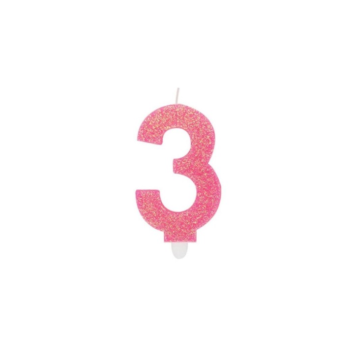 NUM. 3 DI CERA SWEETY FUXIA GLITTER