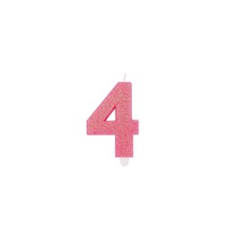 NUM. 4 DI CERA SWEETY FUXIA GLITTER