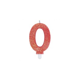 NUM. 0 DI CERA SWEETY ROSSO GLITTER