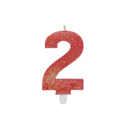 NUM. 2 DI CERA SWEETY ROSSO GLITTER
