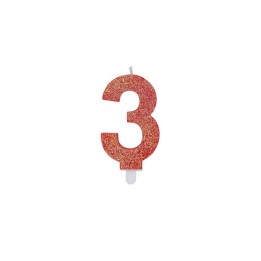 NUM. 3 DI CERA SWEETY ROSSO GLITTER