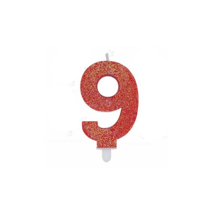 NUM. 9 DI CERA SWEETY ROSSO GLITTER