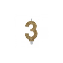 NUM. 3 DI CERA SWEETY ORO GLITTER