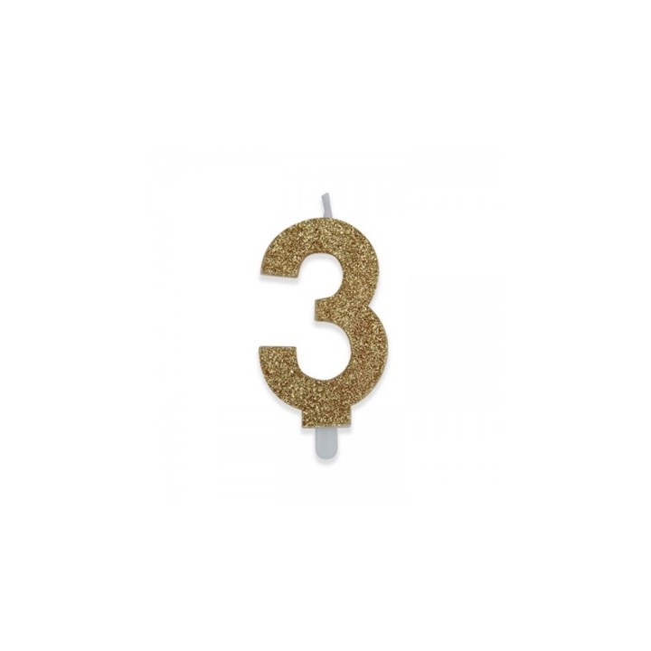 NUM. 3 DI CERA SWEETY ORO GLITTER