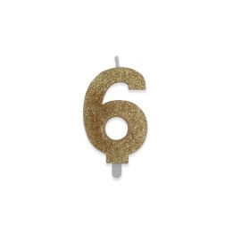 NUM. 6 DI CERA SWEETY ORO GLITTER