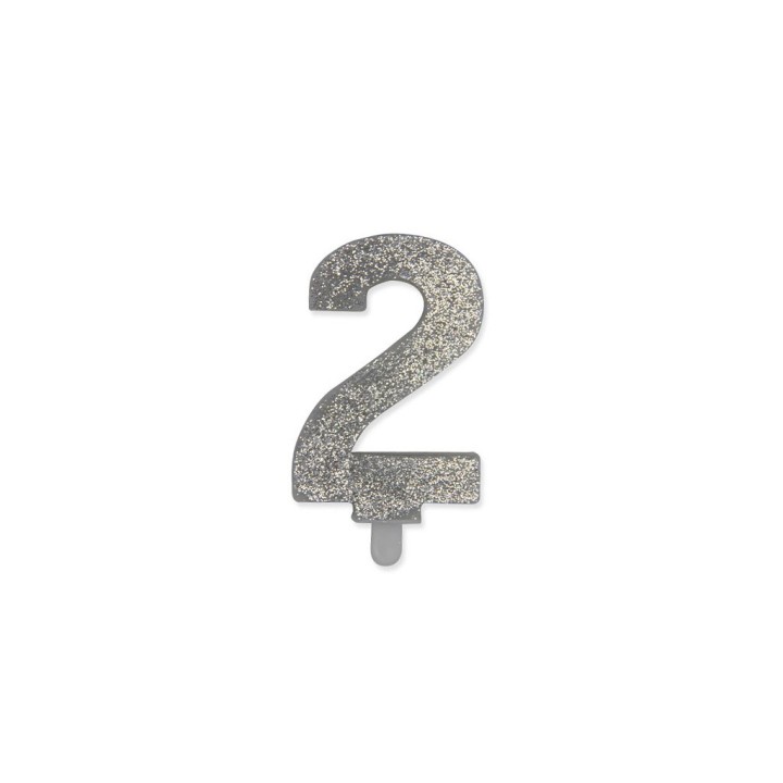 NUM. 2 DI CERA SWEETY ARGENTO GLITTER