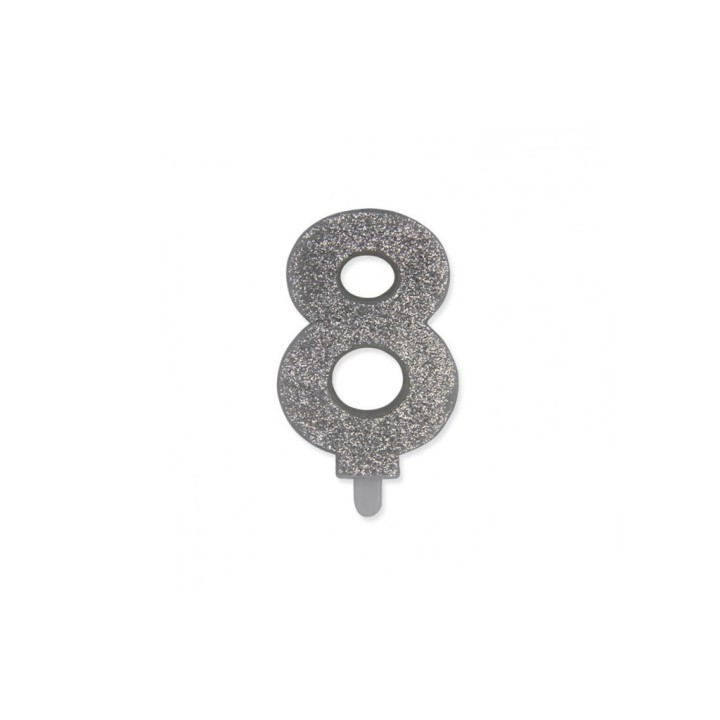 NUM. 8 DI CERA SWEETY ARGENTO GLITTER