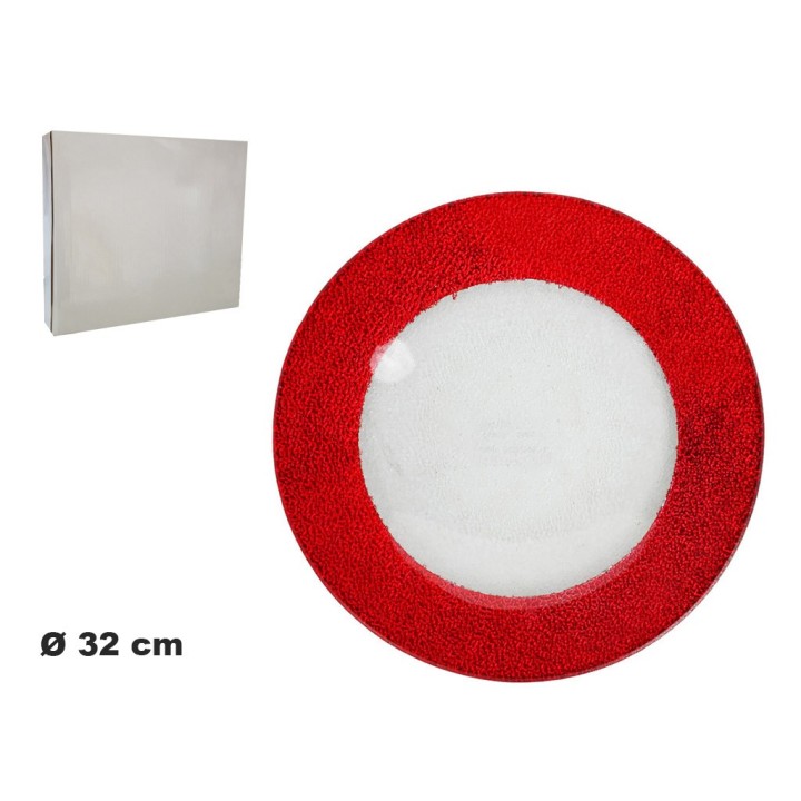 PIATTO ROSSO DECORATIVO NATALIZIO