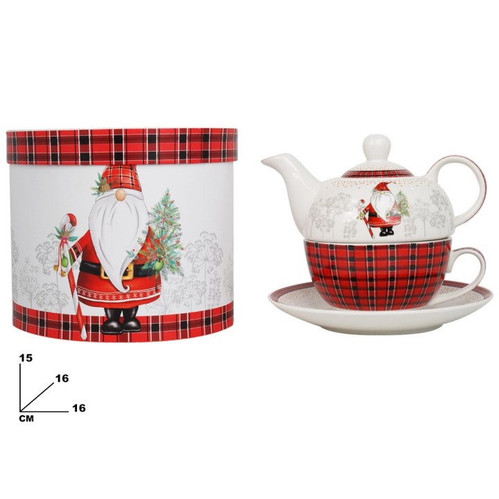 TEIERA CON TAZZA DECORATIVA NATALIZIA