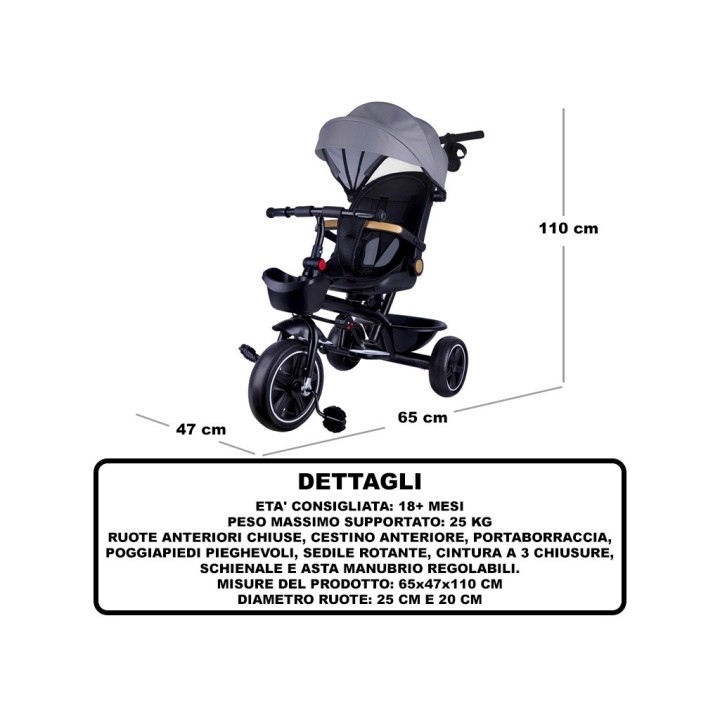 TRICICLO STAR GRIGIO