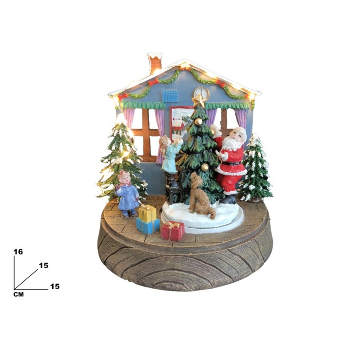 CASA DI BABBO NATALE CON LUCI E MOV.