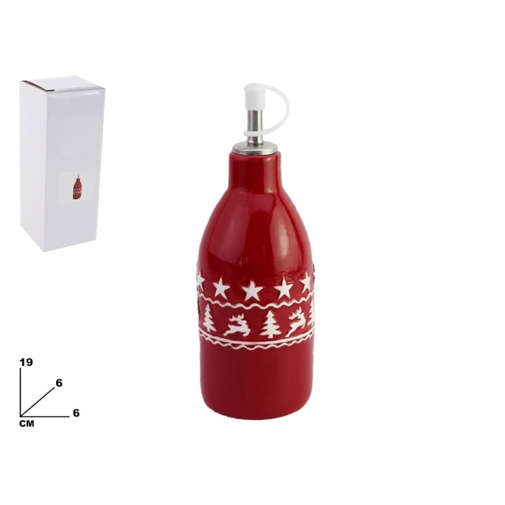 BOTTIGLIA OLIO NATALIZIA DECORATIVA