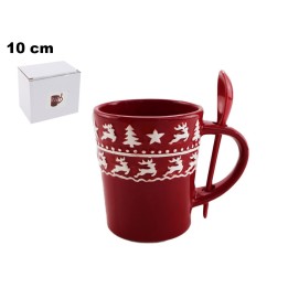 TAZZA CON CUCCHIAIO NATALIZIA DECORATIVA