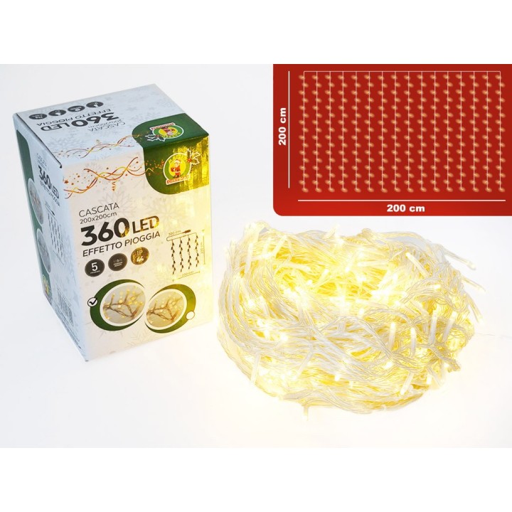 CASCATA EFF PIOGGIA 360 LED L/CALDA 2x2M
