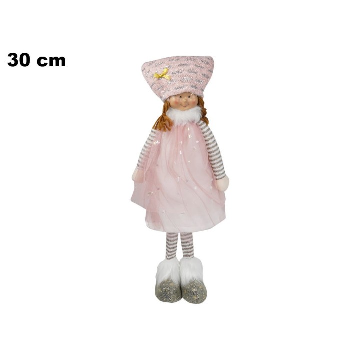 BAMBOLINA CON VESTITO ROSA 30 CM