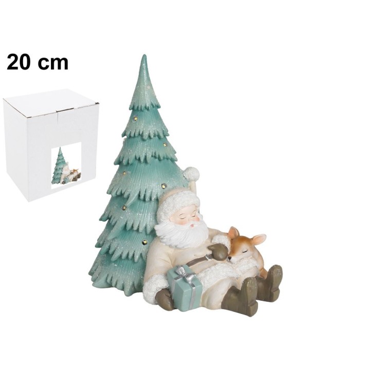 BABBO NATALE CON ALBERO CM 20