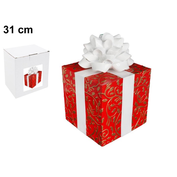 PACCO REGALO ROSSO E BIANCO CM 31x21