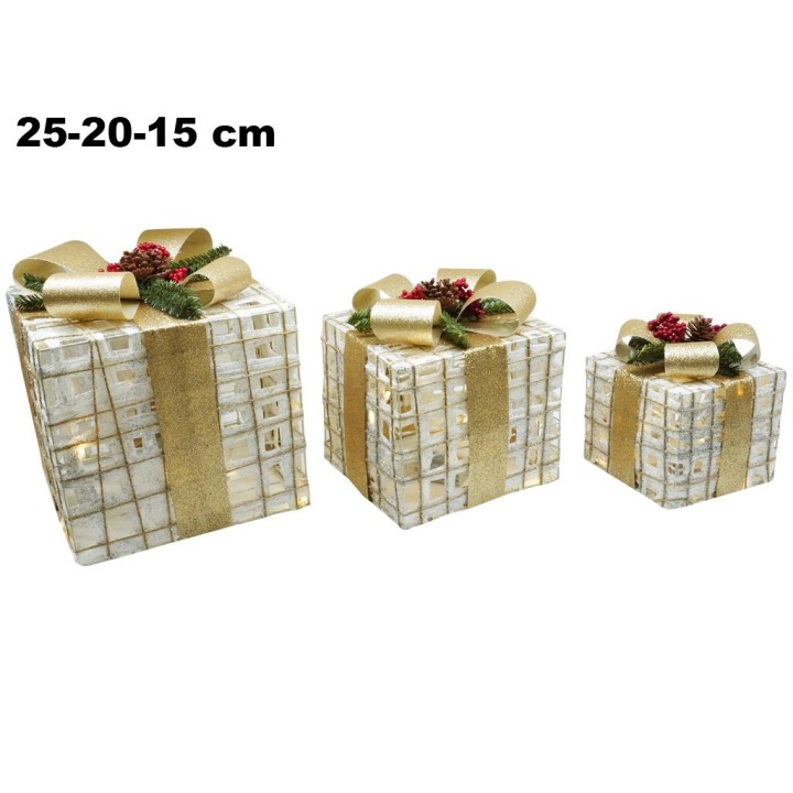 SET 3 PZ PACCHI ORO E BIANCHI CM15/20/25