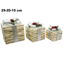 SET 3 PZ PACCHI BIANCO E ARGENTO