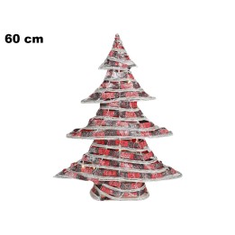 ALBERELLO CON LUCI E NASTRO ROSSO CM 60
